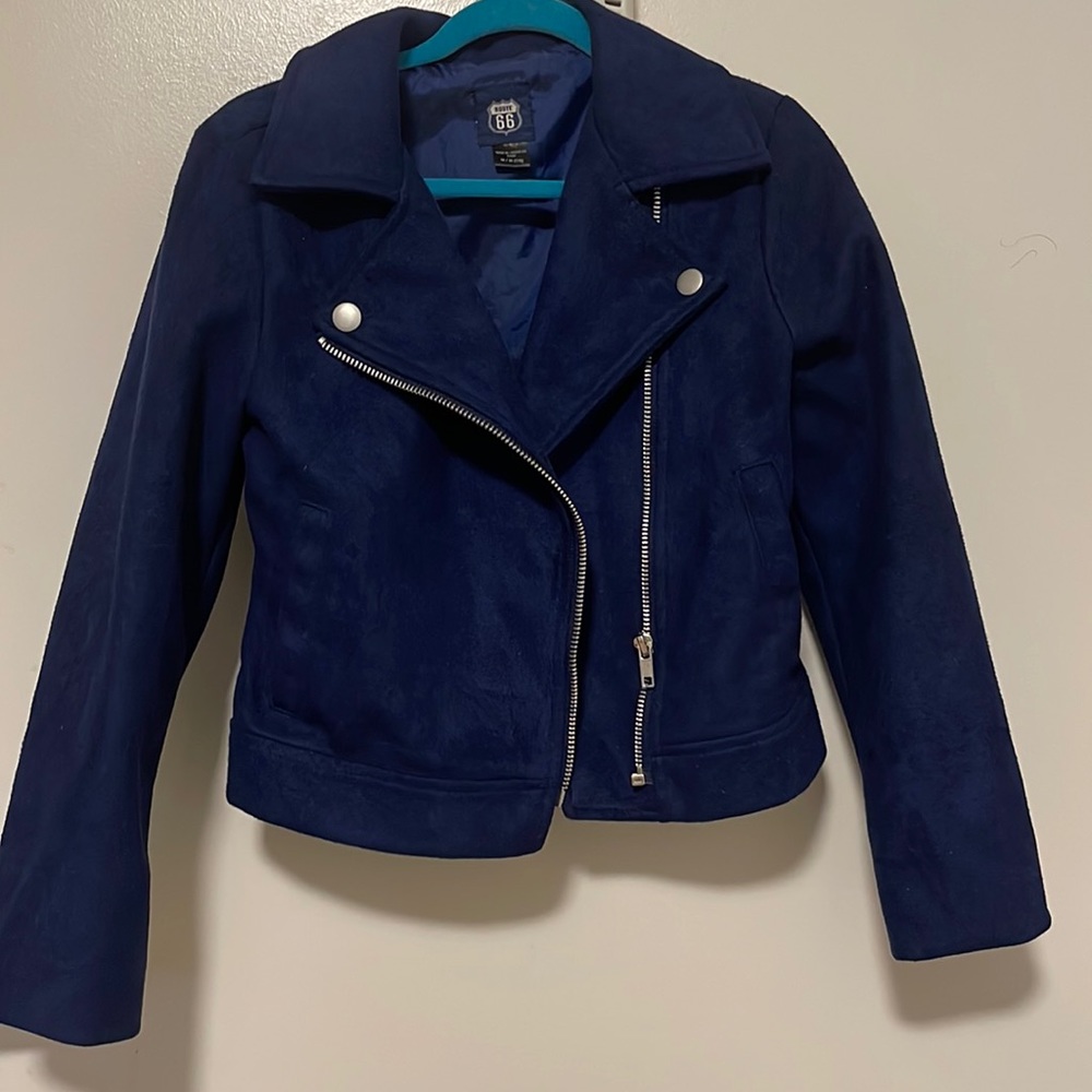 Girls Navy Blue Motorcycle style Jacket